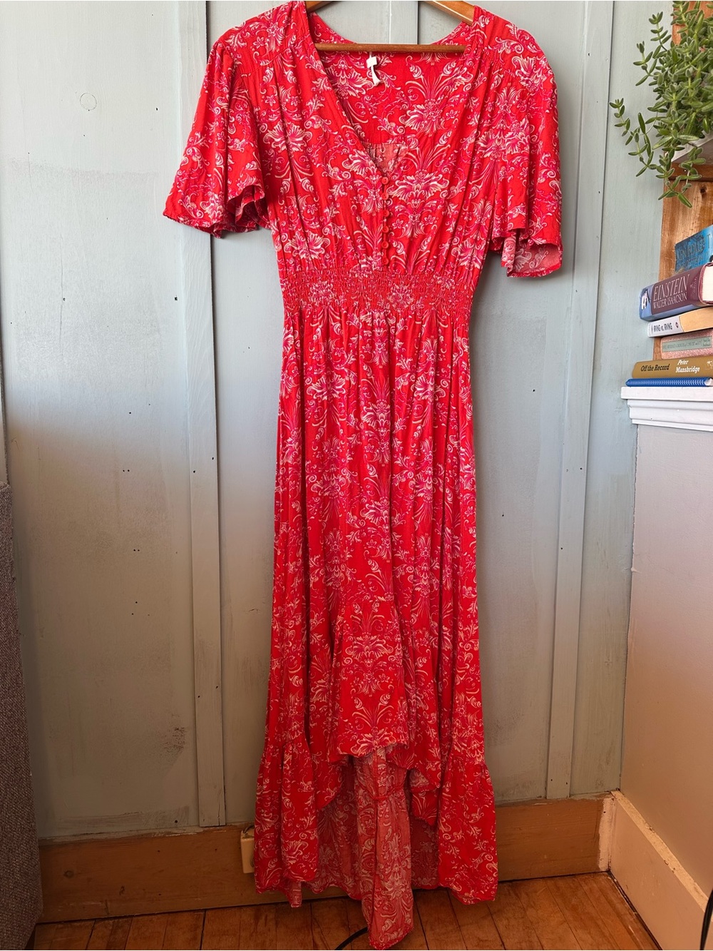 Abel the Label Boho Red Floral High-Low Maxi Dress